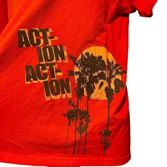 Y2K RARE Action Action Red Palm Tree T-Shirt Men’s XL - Picture 2 of 4